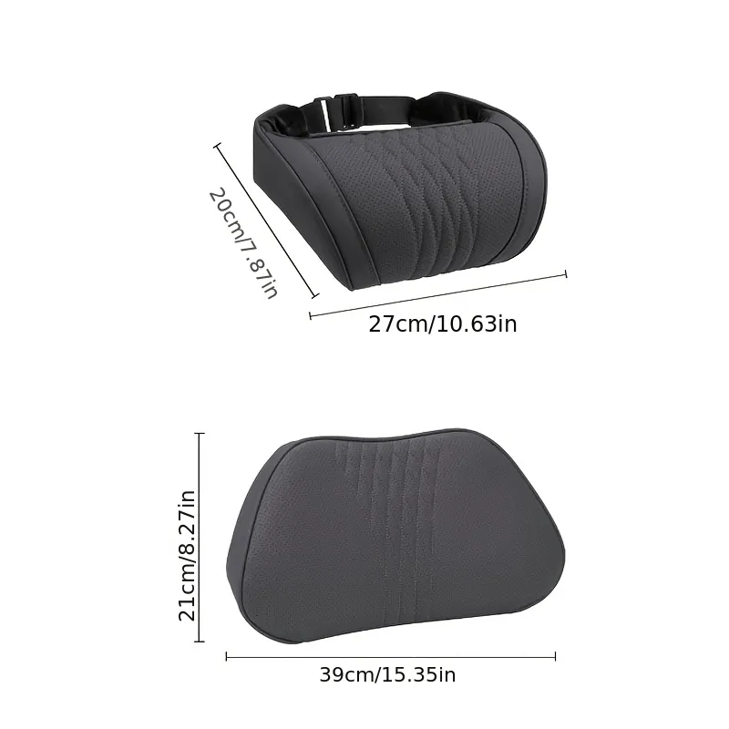 Nappa Leather Car Headrest Cushion – Neck Support - Vue 2
