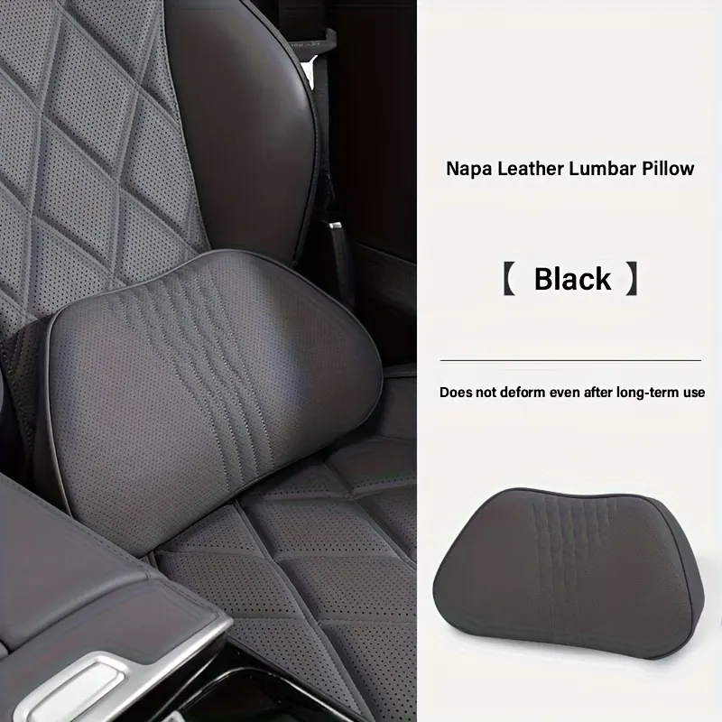 Nappa Leather Car Headrest Cushion – Neck Support - Vue 5