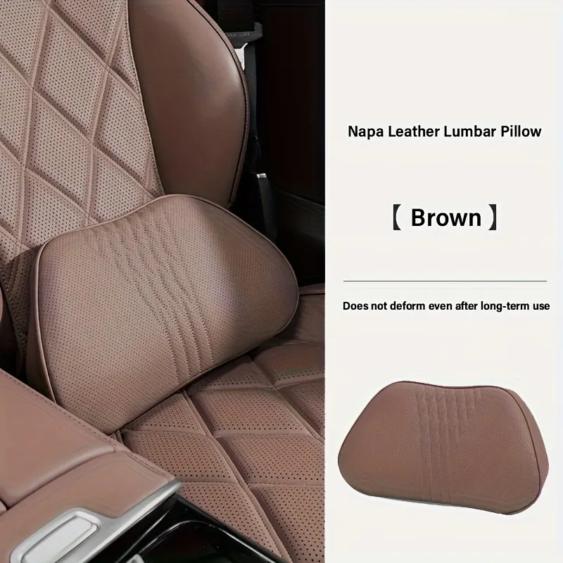 Nappa Leather Car Headrest Cushion – Neck Support - Vue 7