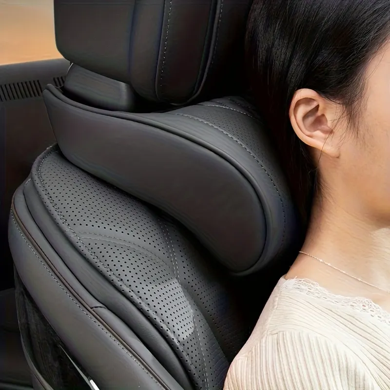 Nappa Leather Car Headrest Cushion – Neck Support - Vue 8