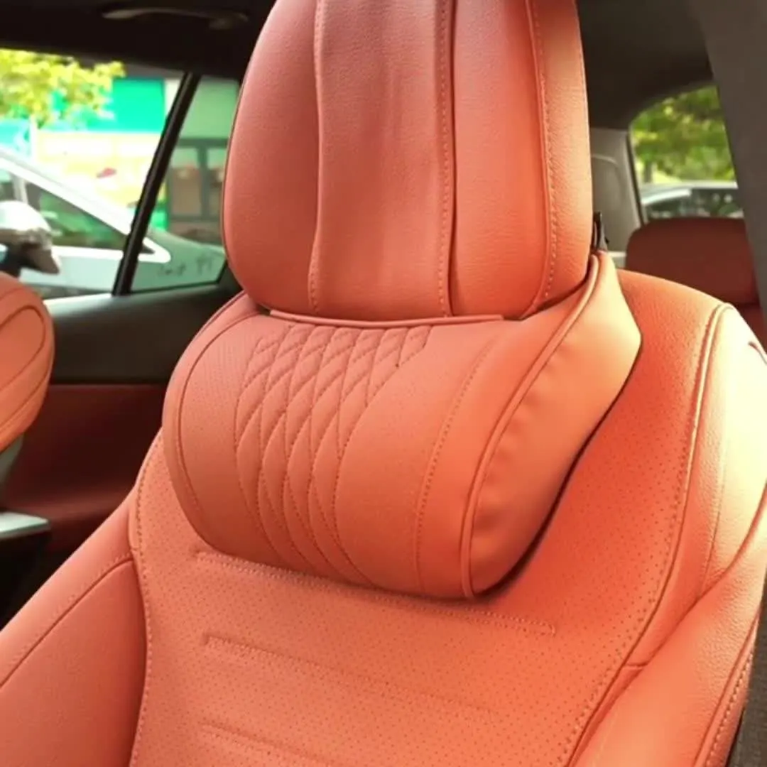 Nappa Leather Car Headrest Cushion – Neck Support - Vue 21