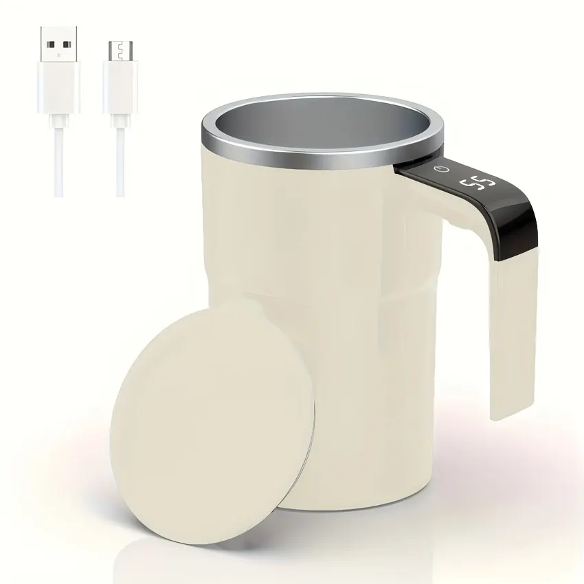 Self-Stirring Magnetic Mug with LED Temperature Display - Vue 5
