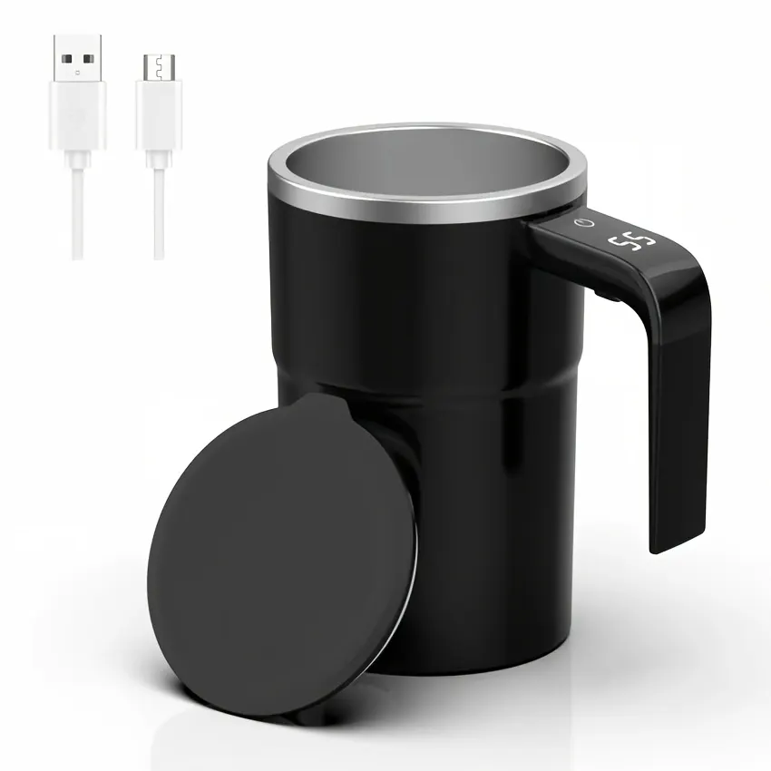 Self-Stirring Magnetic Mug with LED Temperature Display - Vue 7