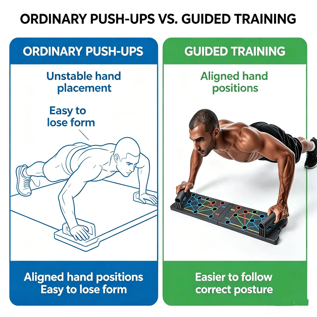 Multifunction Push-Up Board – Chest, Arm & Back Training at Home - Vue 5