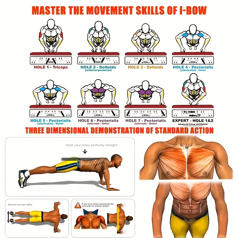 Multifunction Push-Up Board – Chest, Arm & Back Training at Home - Vue 6