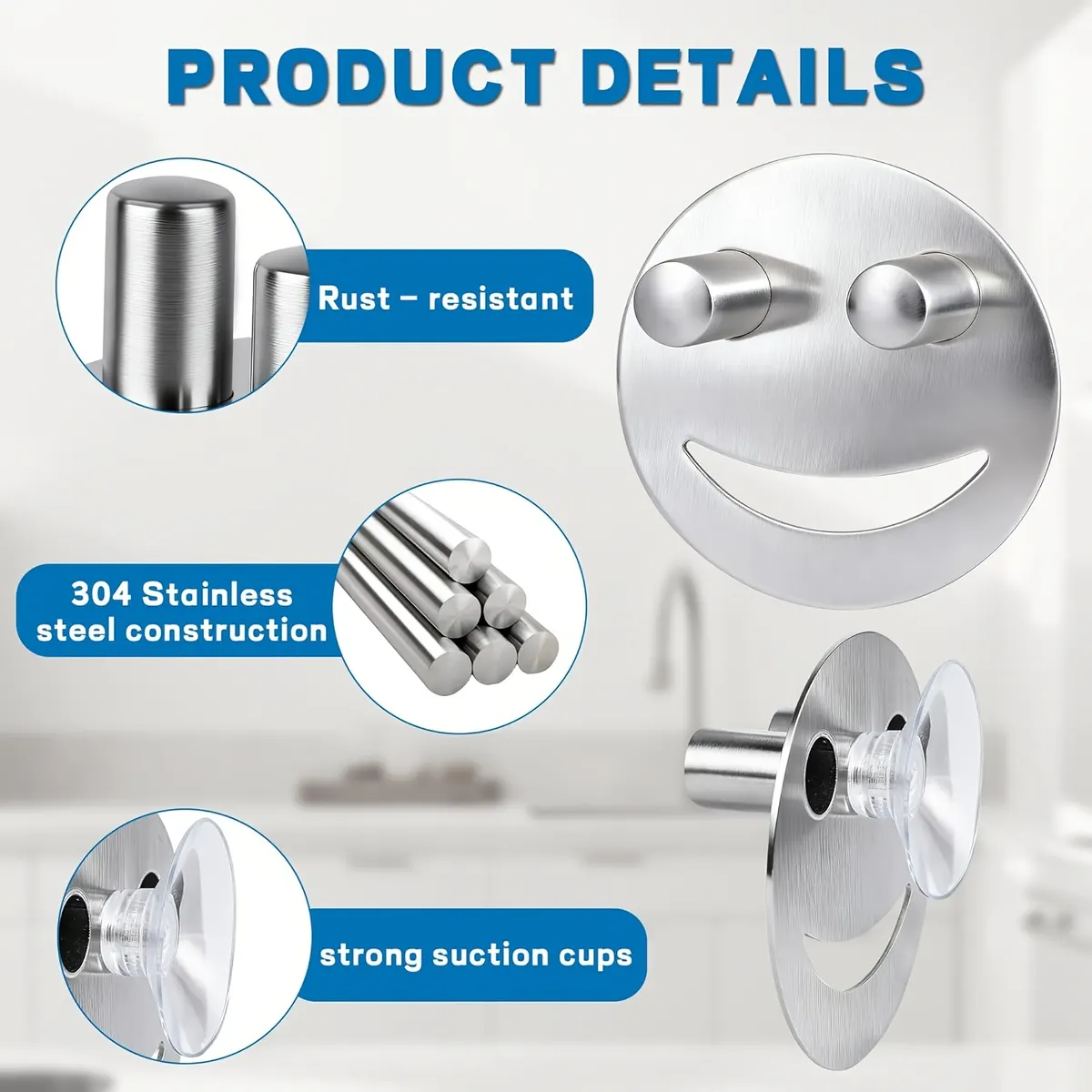 Stainless Steel Sponge Holder with Suction Cups for the Sink - Vue 5