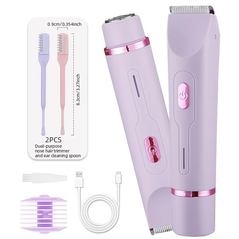 2-in-1 Electric Shaver for Women – Bikini Trimmer & Facial Epilator - Vue 5
