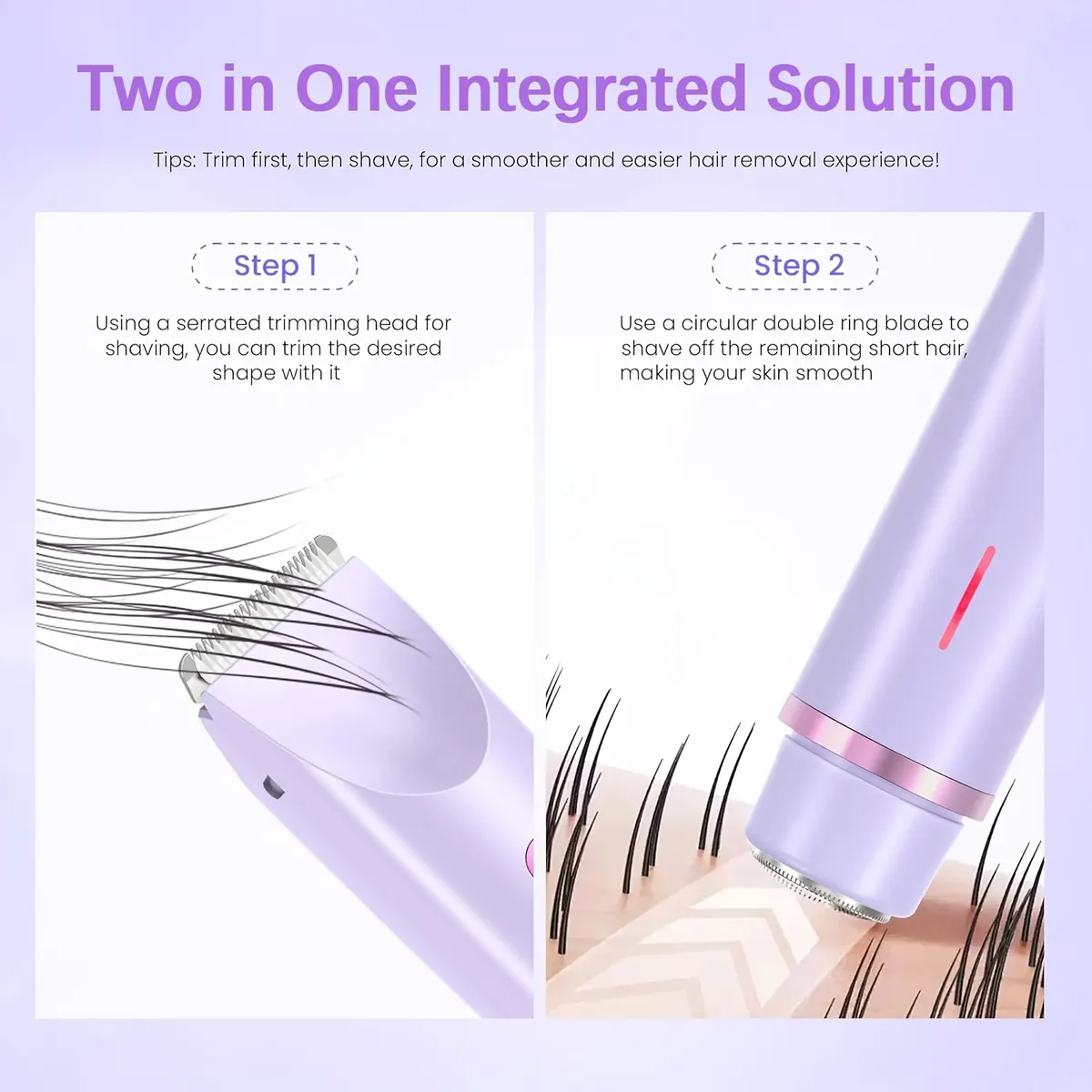 2-in-1 Electric Shaver for Women – Bikini Trimmer & Facial Epilator - Vue 10