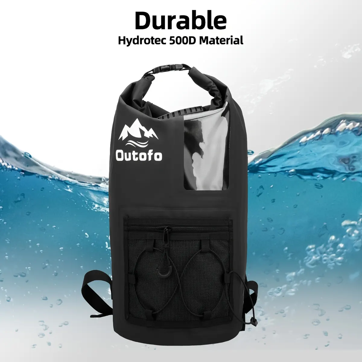 30L Waterproof Backpack, Large Capacity – Beach, Hiking, Kayak & Surf - Vue 4