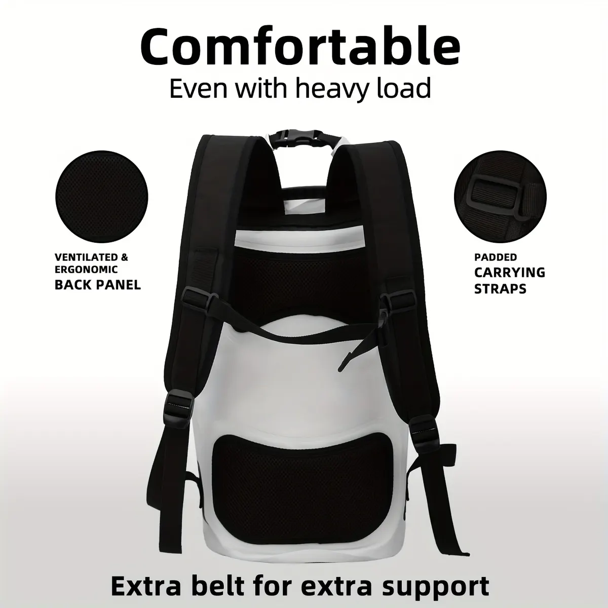 30L Waterproof Backpack, Large Capacity – Beach, Hiking, Kayak & Surf - Vue 9