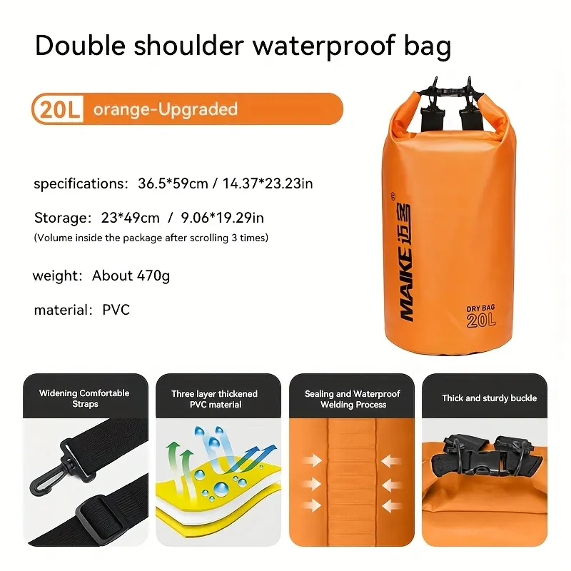 Floating Waterproof Backpack 5L to 30L – Kayak, Rafting & Boating - Vue 44