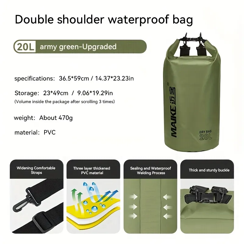 Floating Waterproof Backpack 5L to 30L – Kayak, Rafting & Boating - Vue 45