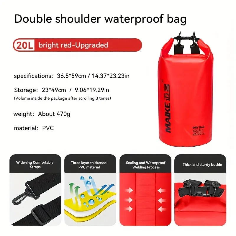 Floating Waterproof Backpack 5L to 30L – Kayak, Rafting & Boating - Vue 49