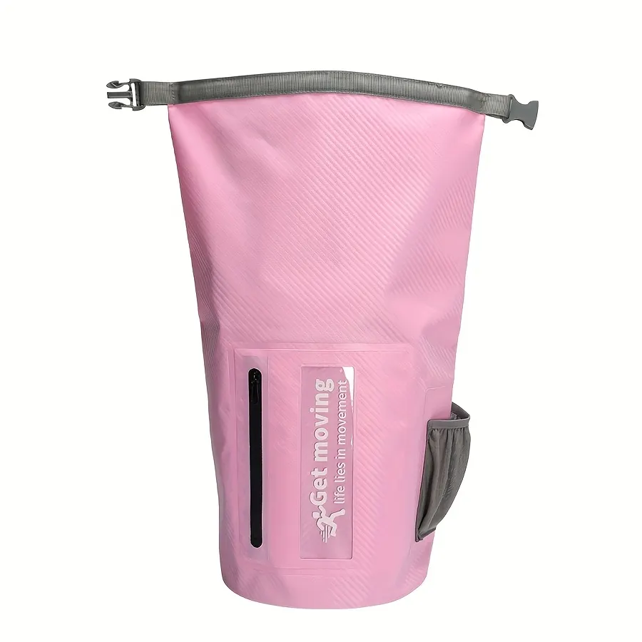 Waterproof Dry Bag 10L / 20L, Carbon-Fibre Look – Swimming, Camping & Hiking - Vue 2