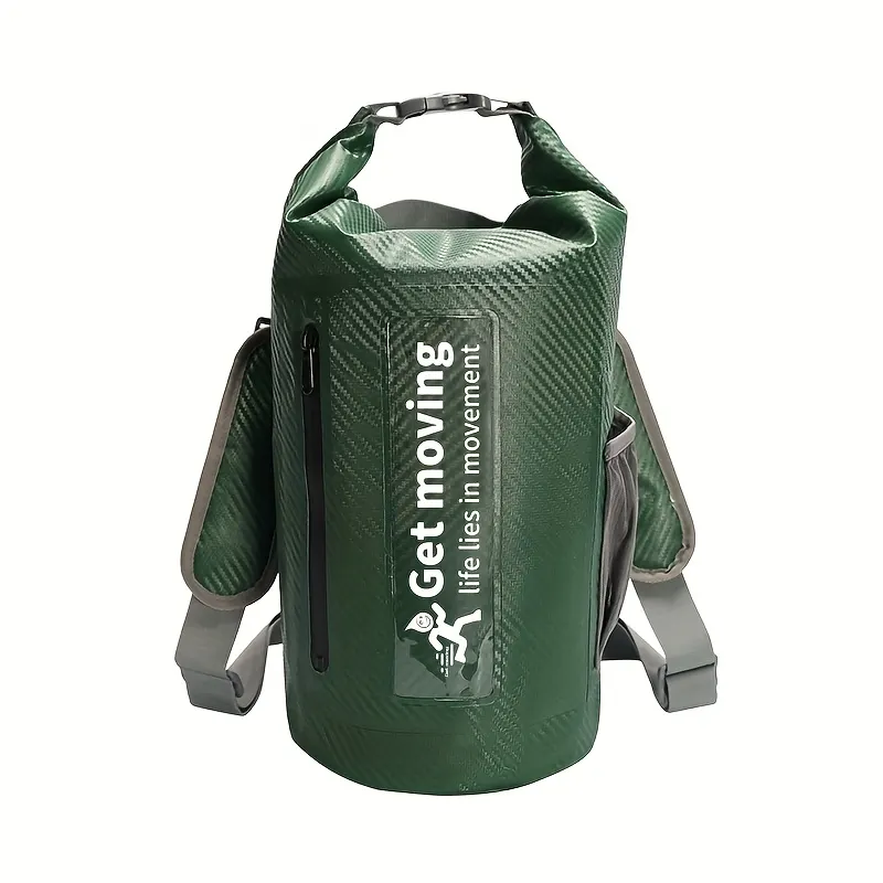 Waterproof Dry Bag 10L / 20L, Carbon-Fibre Look – Swimming, Camping & Hiking - Vue 4