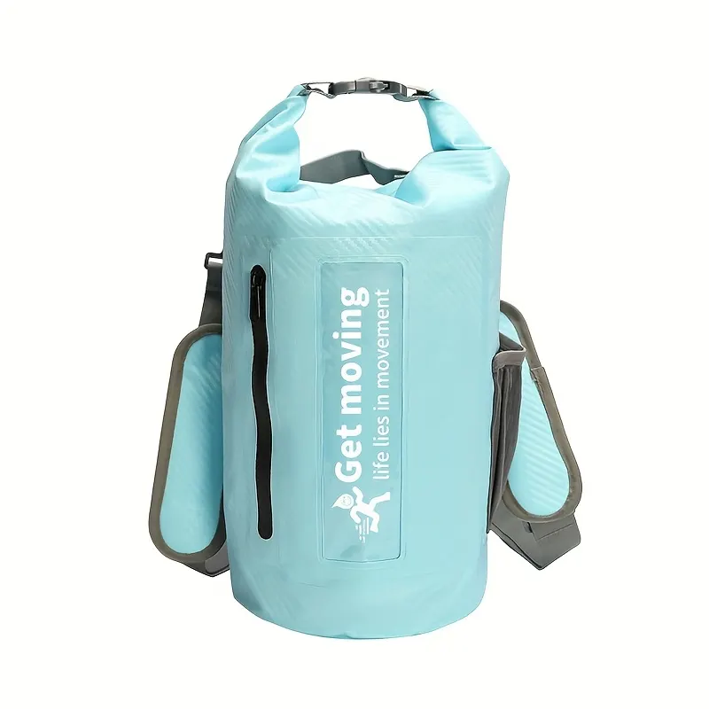 Waterproof Dry Bag 10L / 20L, Carbon-Fibre Look – Swimming, Camping & Hiking - Vue 6
