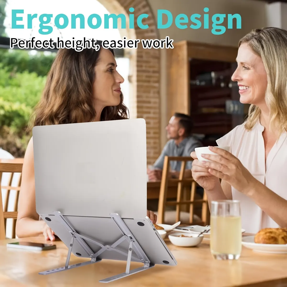 Aluminium Laptop Riser – Foldable & Adjustable - Vue 6