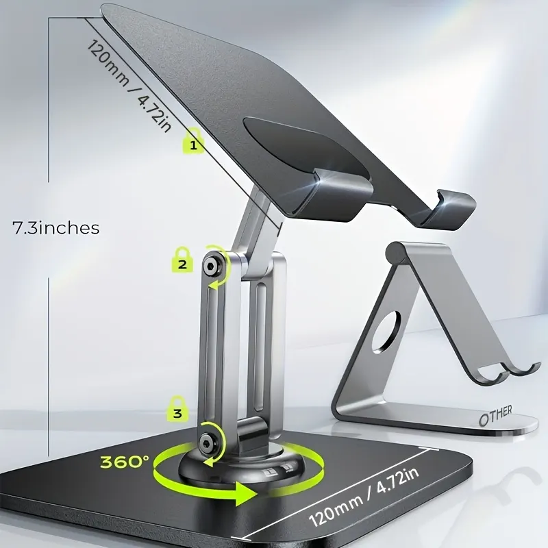 Rotating Adjustable Tablet & Phone Stand, Multifunction - Vue 2