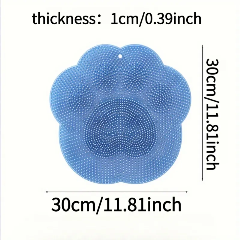 Massaging Non-Slip Shower Mat with Foot Scrubber - Vue 4