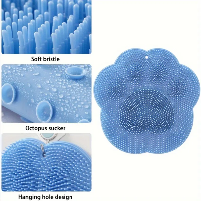 Massaging Non-Slip Shower Mat with Foot Scrubber - Vue 6