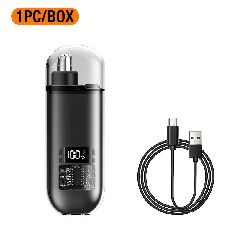 Mini Portable Nose Hair Trimmer – Digital Display & USB - Vue 3