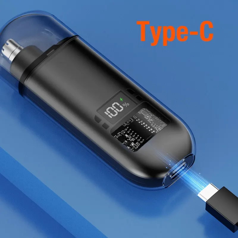 Mini Portable Nose Hair Trimmer – Digital Display & USB - Vue 8