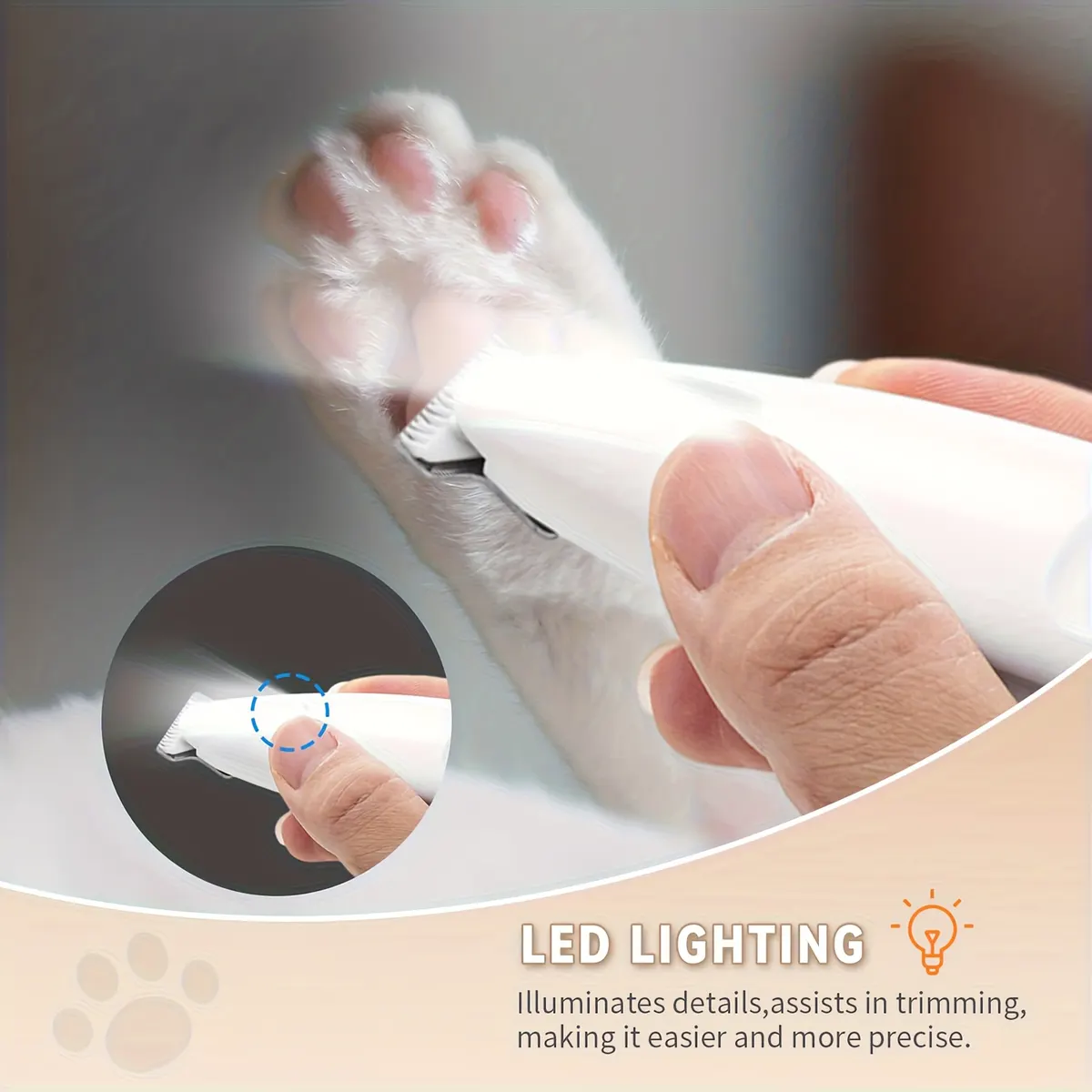 Rechargeable Clipper & Nail Grinder for Cats and Small Dogs – LED Display - Vue 8