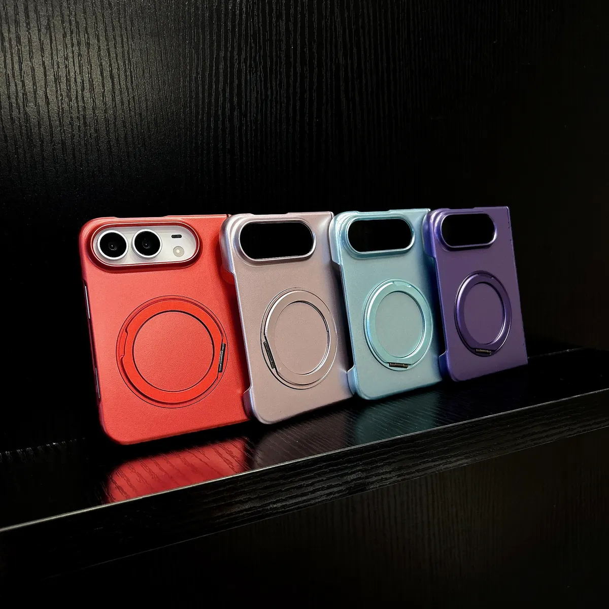 iPhone Fold Matte Case with Magnetic Ring & Rotating Stand, Ultra-Thin - Vue 4