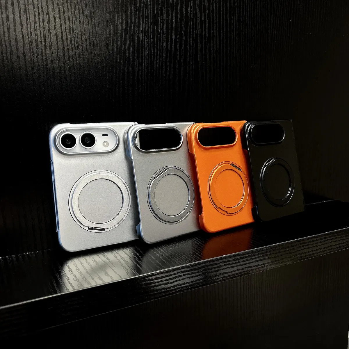 iPhone Fold Matte Case with Magnetic Ring & Rotating Stand, Ultra-Thin - Vue 5