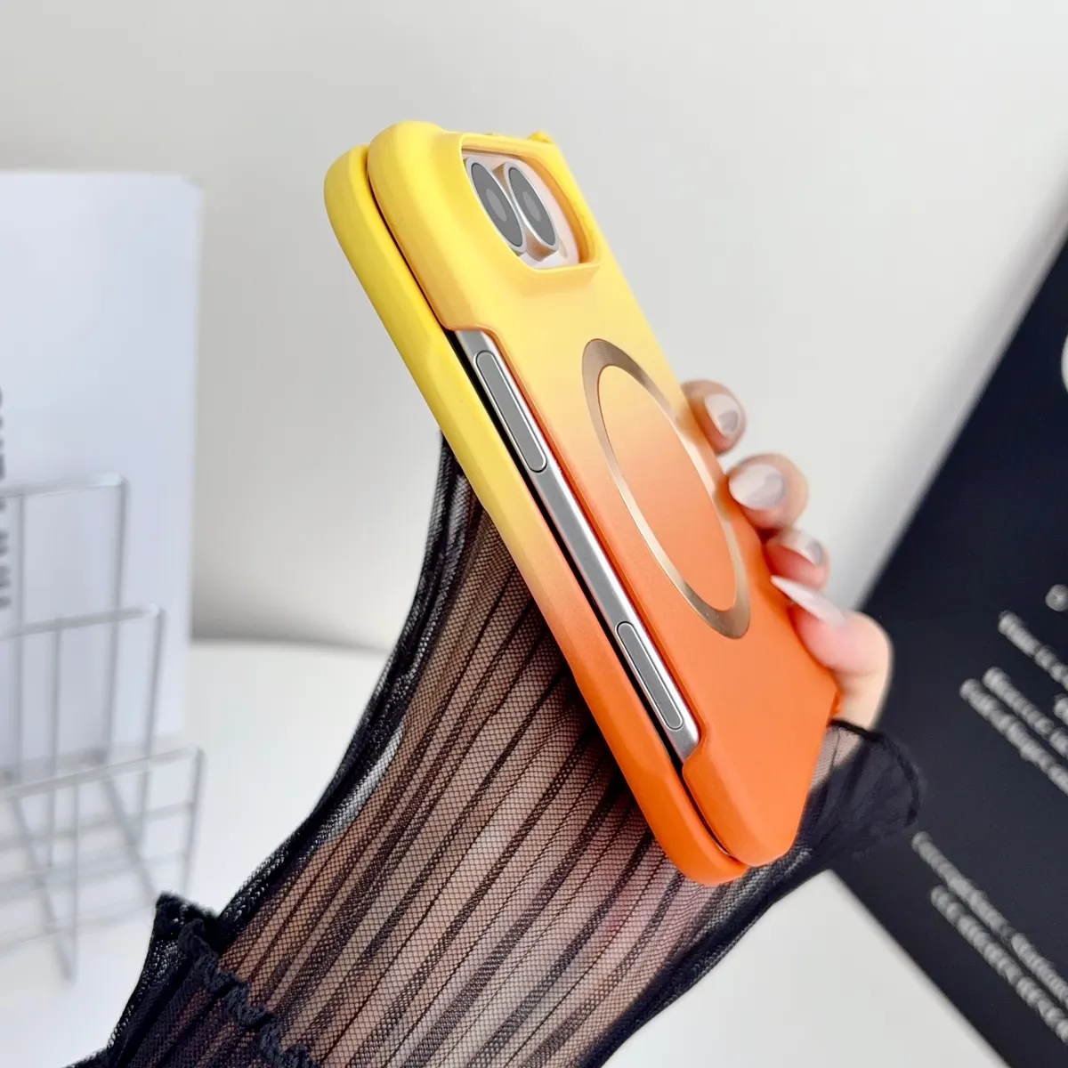 iPhone Fold Frosted Gradient Case, Magnetic & Shockproof, Full Cover - Vue 10