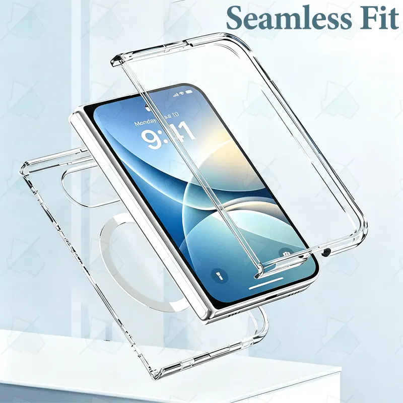 iPhone Fold 3-Piece Kit: 2 UHD Tempered Glass & Clear Magnetic Case - Vue 6