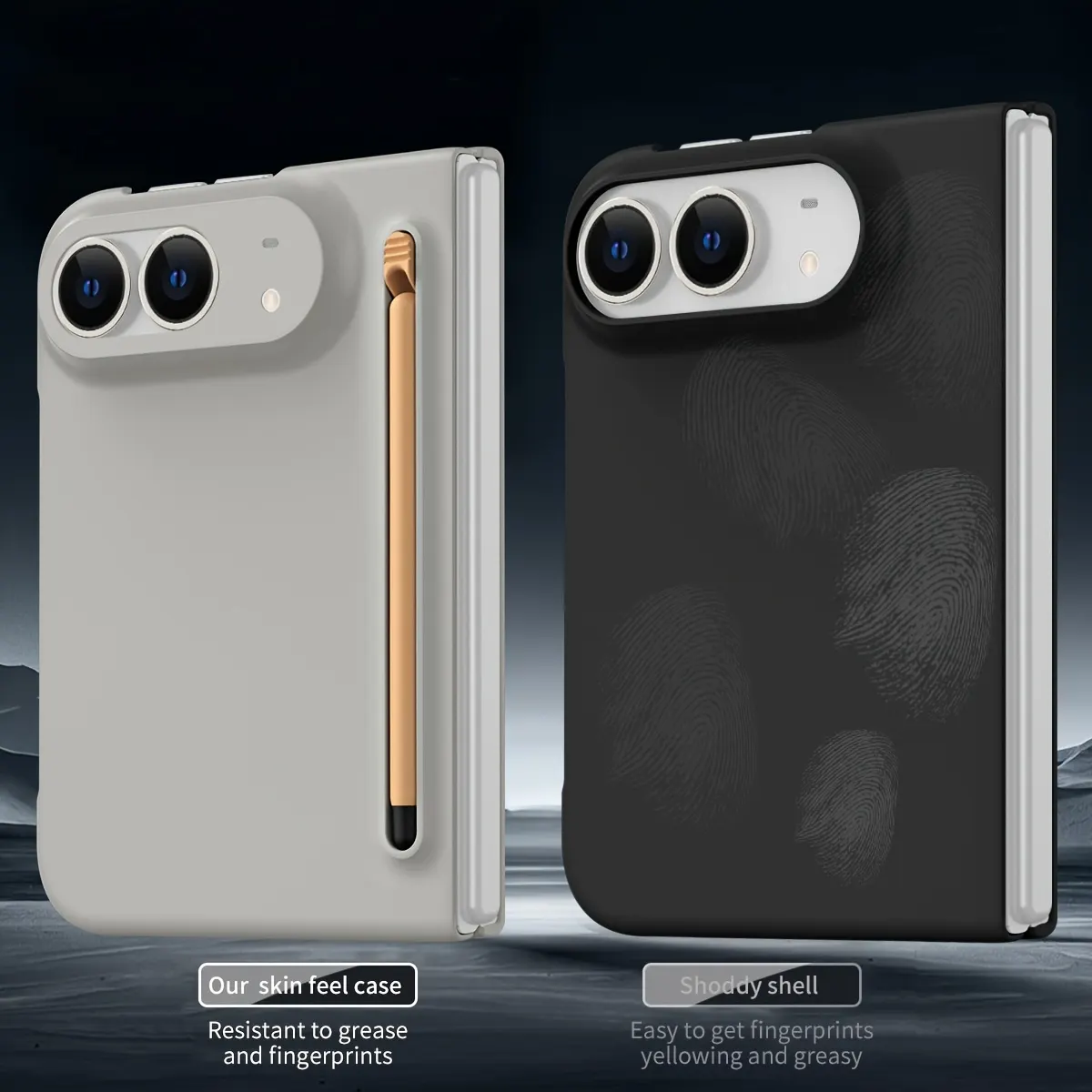 iPhone Fold Full-Cover Soft-Touch Case with Built-In Stylus Holder - Vue 2