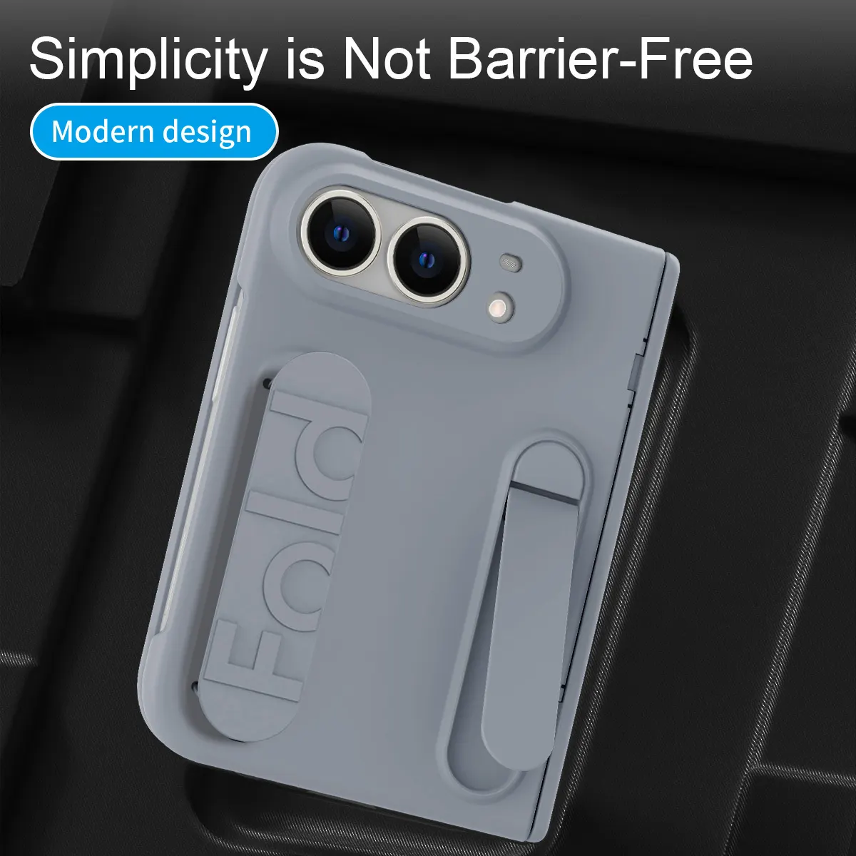 iPhone Fold Full-Cover Case with Hinge Guard, Kickstand and Strap - Vue 4