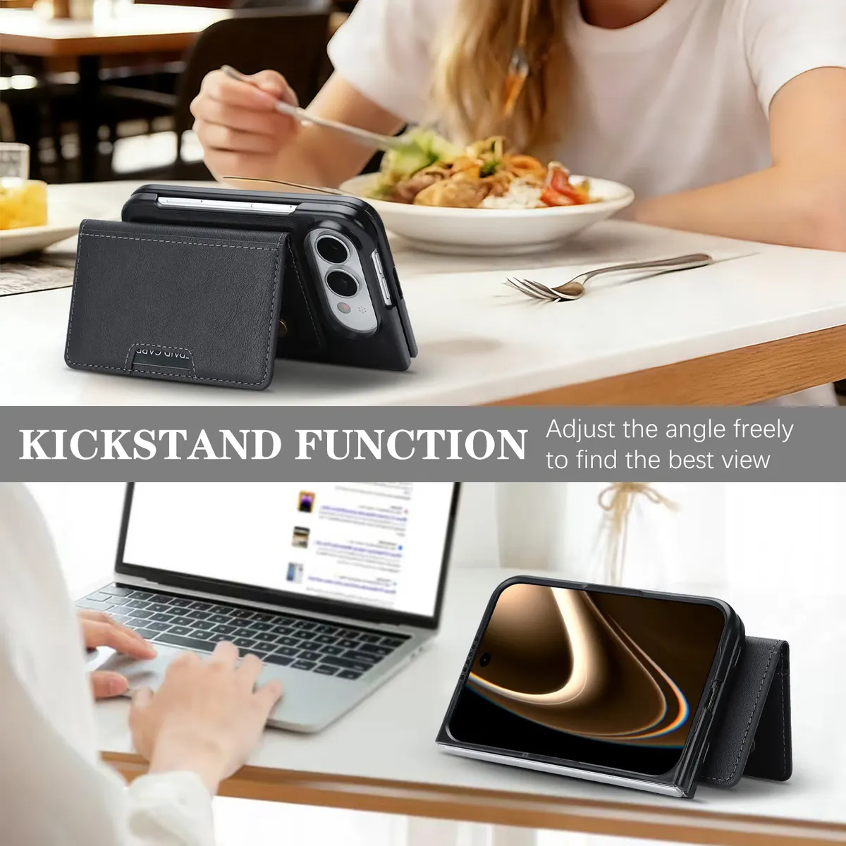 iPhone Fold 2-in-1 Case: Slim Shell and Detachable Magnetic Wallet - Vue 2