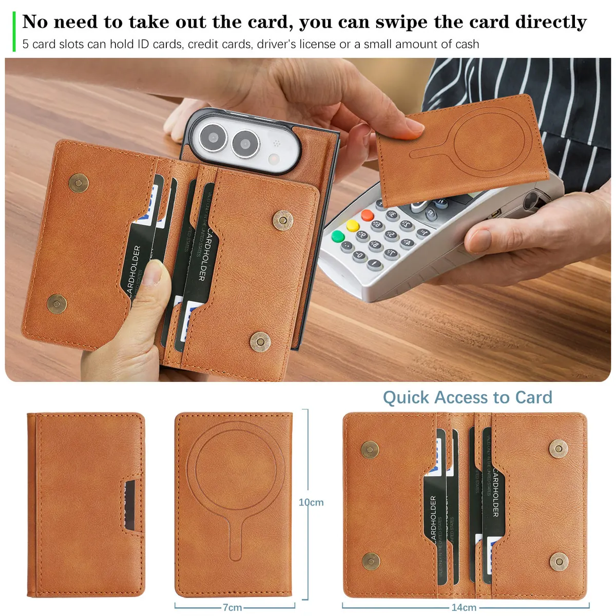 iPhone Fold 2-in-1 Case: Slim Shell and Detachable Magnetic Wallet - Vue 6