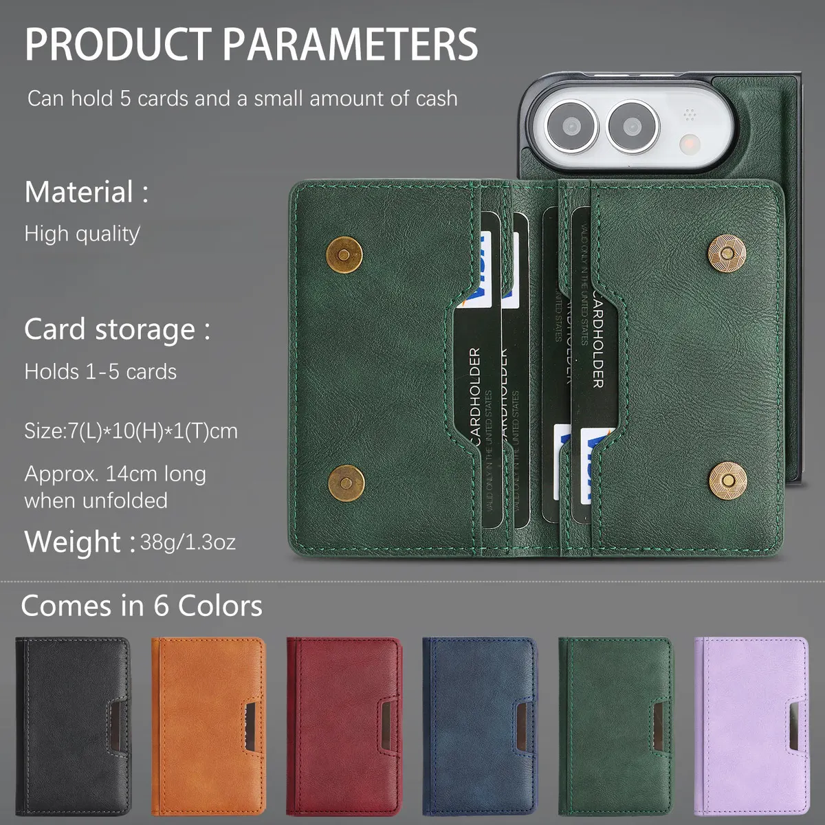 iPhone Fold 2-in-1 Case: Slim Shell and Detachable Magnetic Wallet - Vue 14