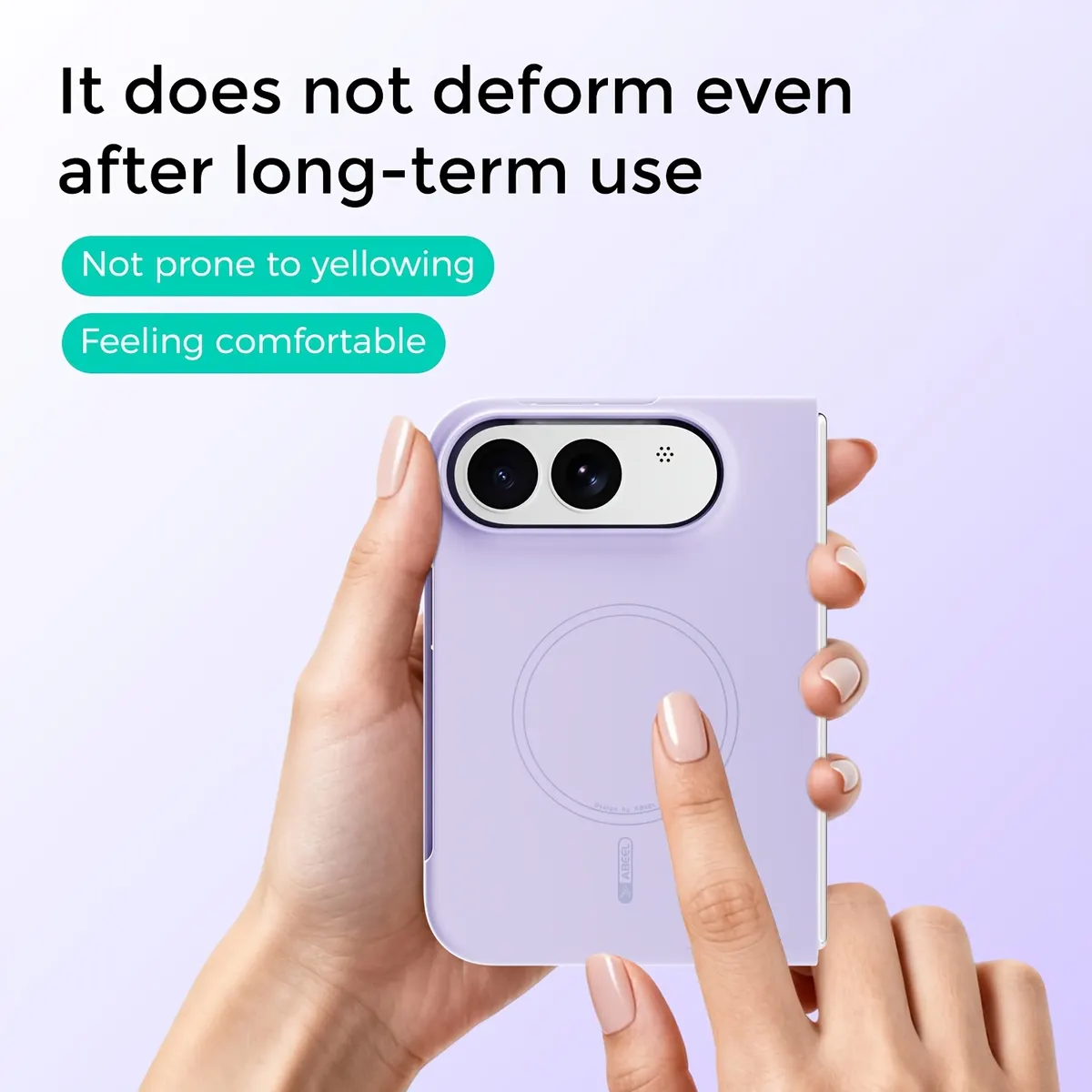 iPhone Fold Smooth-Texture Magnetic Case with Lens Guard - Vue 2