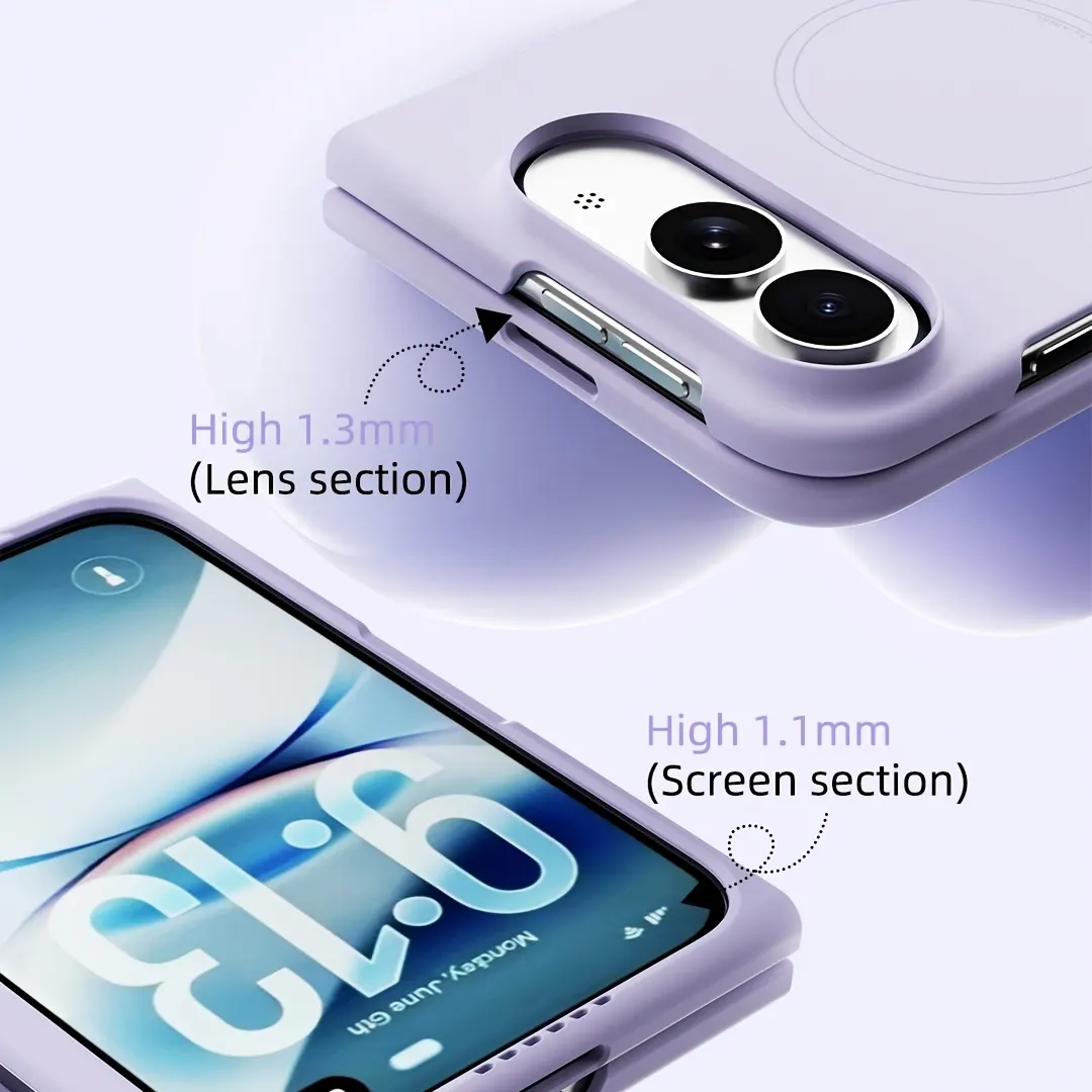 iPhone Fold Smooth-Texture Magnetic Case with Lens Guard - Vue 5