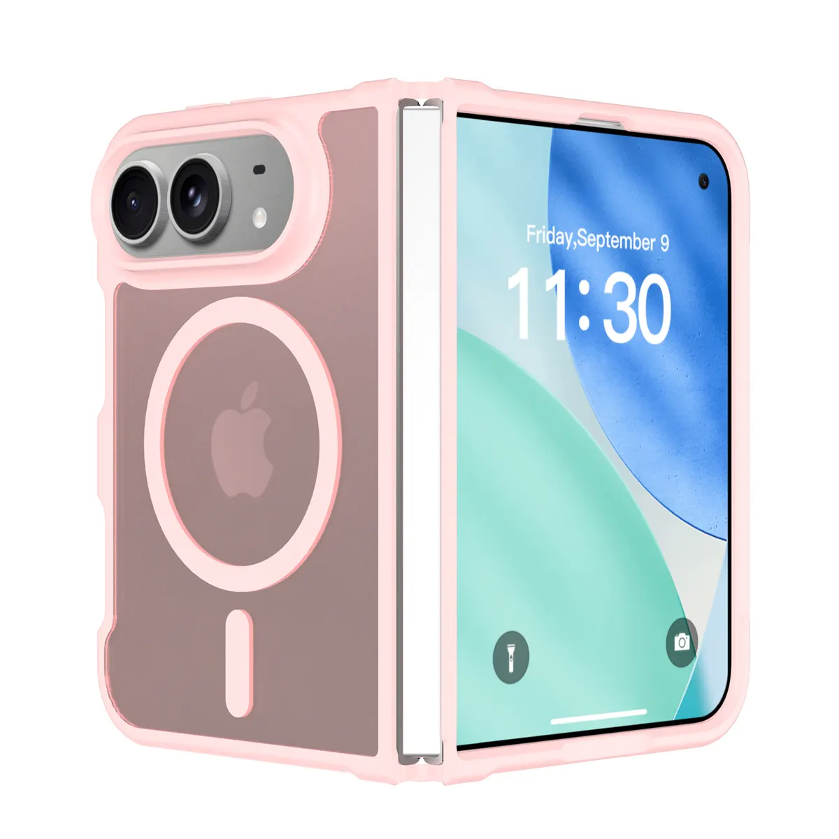 iPhone Fold Clear Case, Anti-Yellowing with Shock-Absorbing Rim - Vue 6