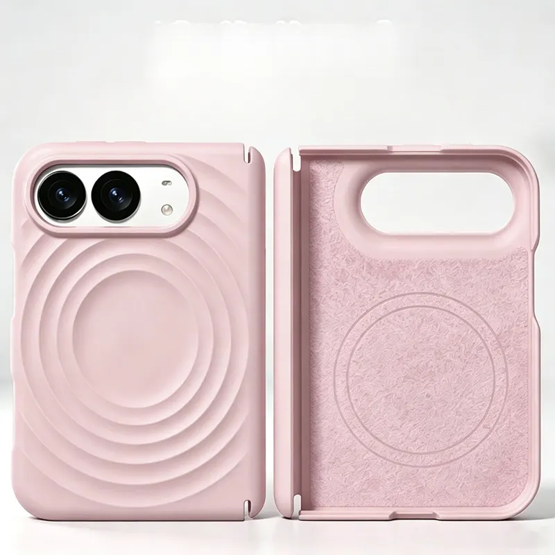 iPhone Fold Case with Concentric Wave Relief, Magnetic & Scratch-Resistant - Vue 5