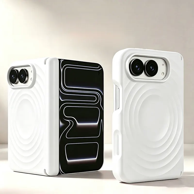 iPhone Fold Case with Concentric Wave Relief, Magnetic & Scratch-Resistant - Vue 6