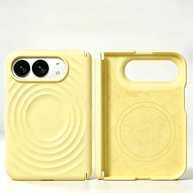 iPhone Fold Case with Concentric Wave Relief, Magnetic & Scratch-Resistant - Vue 7