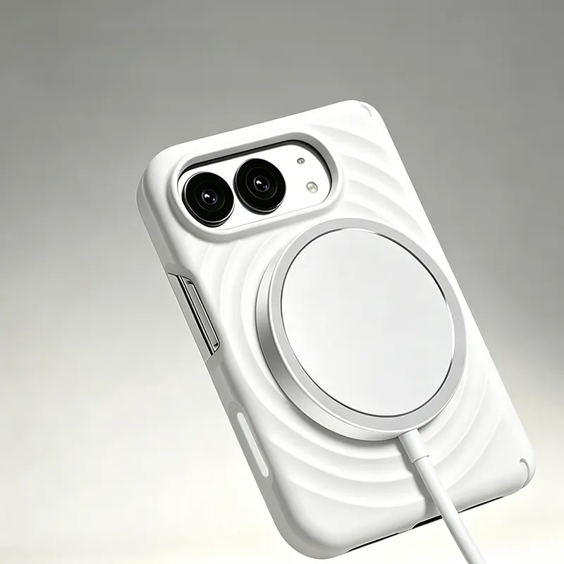 iPhone Fold Case with Concentric Wave Relief, Magnetic & Scratch-Resistant - Vue 9