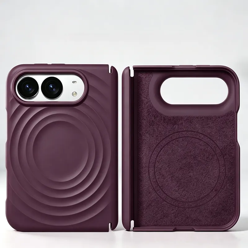 iPhone Fold Case with Concentric Wave Relief, Magnetic & Scratch-Resistant - Vue 10