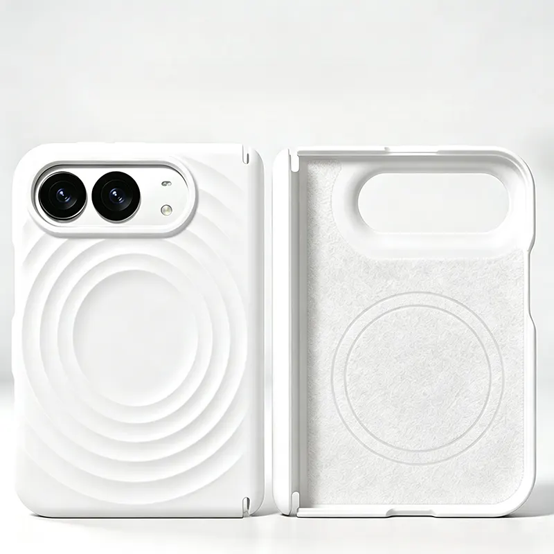 iPhone Fold Case with Concentric Wave Relief, Magnetic & Scratch-Resistant - Vue 11