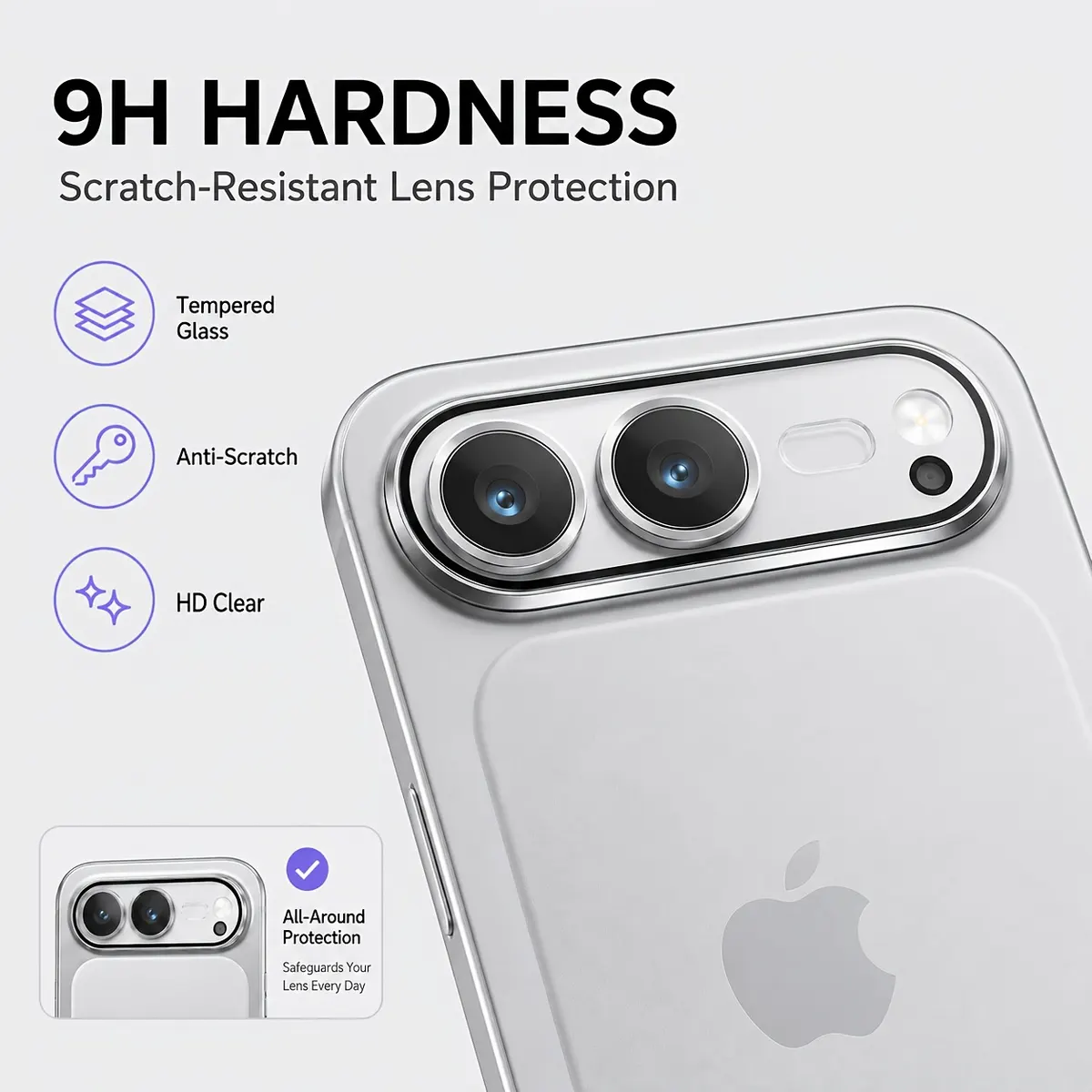 iPhone Fold Camera Lens Protector in 9H Tempered Glass (2-Pack) - Vue 4