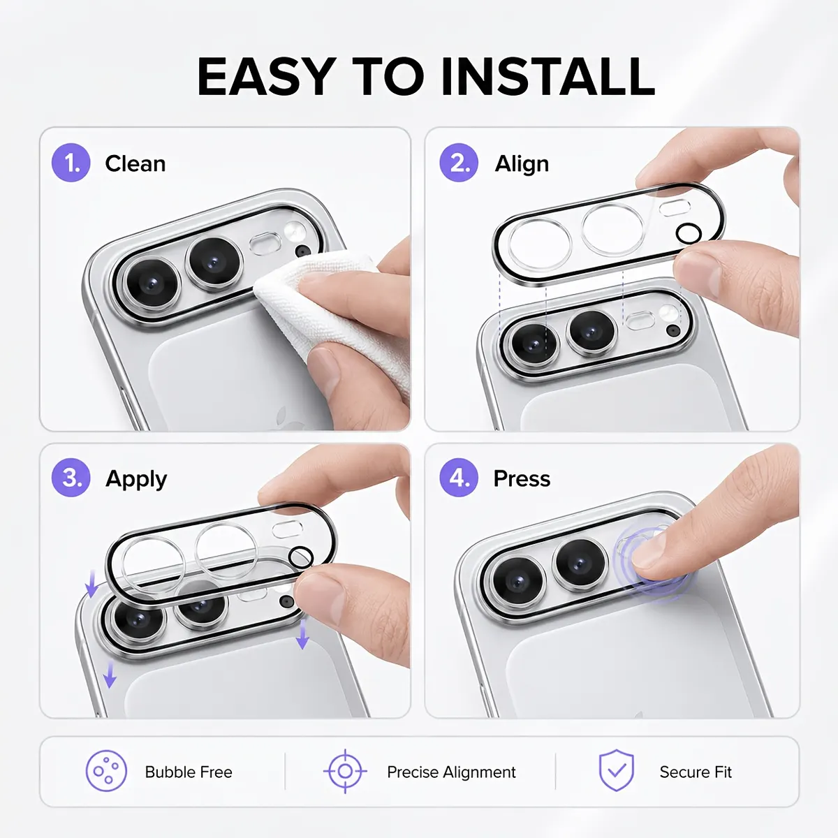 iPhone Fold Camera Lens Protector in 9H Tempered Glass (2-Pack) - Vue 6