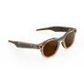 Vue de trois-quarts droite des lunettes Oakley Meta HSTN avec monture Light Curry et verres Transitions® marron.