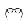 Vue arrière des lunettes Oakley Meta HSTN avec monture noire et verres transparents.