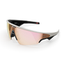 Vue de trois-quarts gauche des lunettes Oakley Meta Vanguard avec monture blanche et verres Prizm™ Rose Gold.